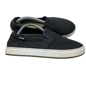 Sanuk Women's Avery Hemp Washed Black Slip On Vegan Shoes 1116485 US 10